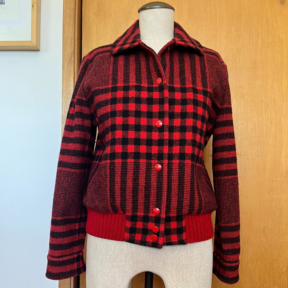 Vintage PENDLETON plaid jacket | red & black
